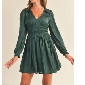 Reset Anna Dress in deep green. Size small.